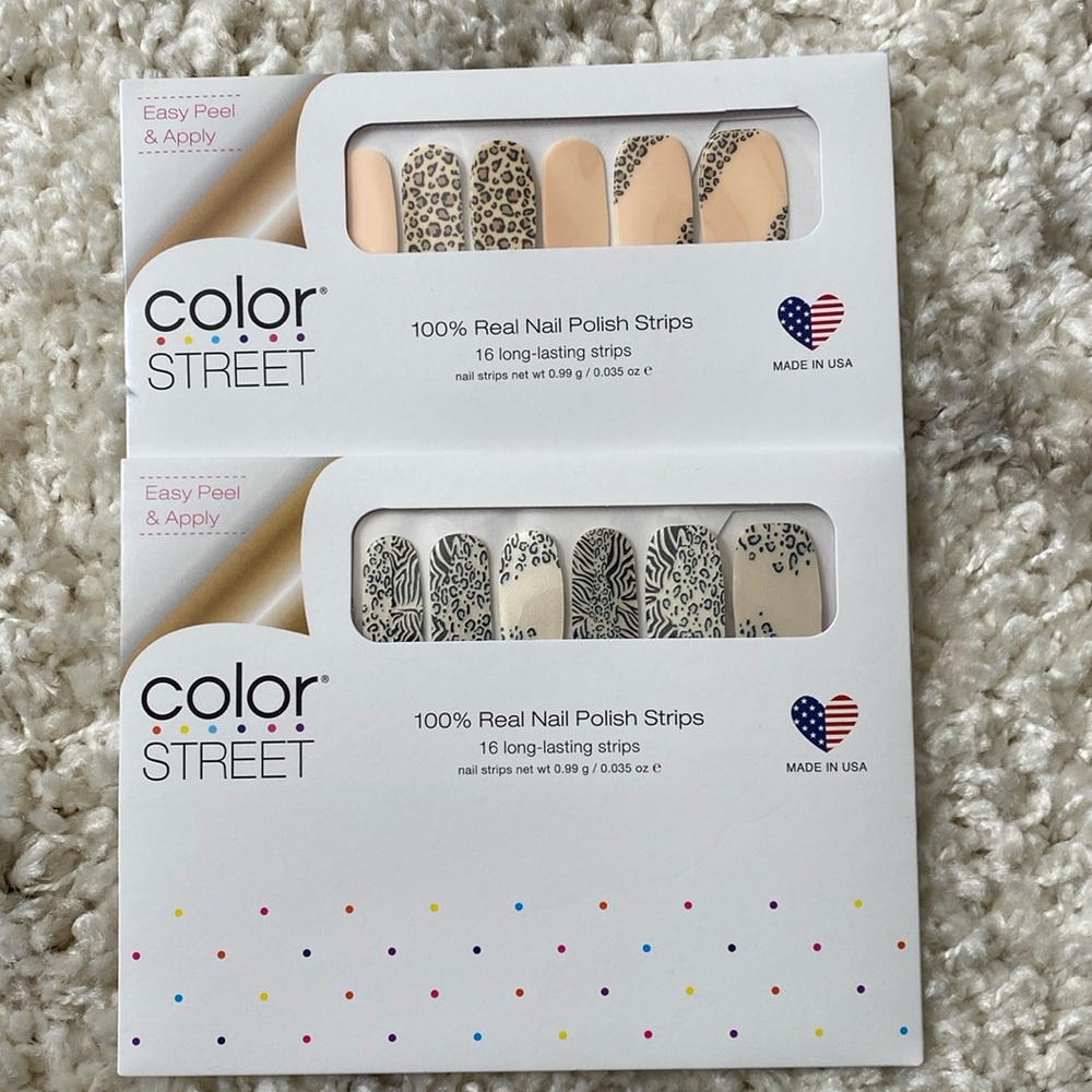 Set of 2 Color Street Nail Polish Strips - Zebra on the Spot, Trend Spotted